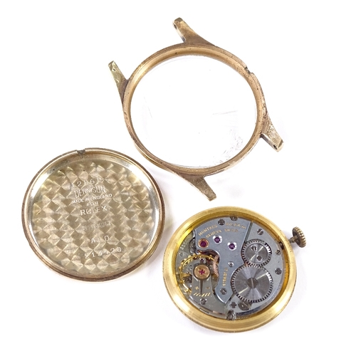 401 - ROLEX - a 9ct Precision mechanical wristwatch head, circa 1960s, ref 12868, silvered dial with gilt ... 