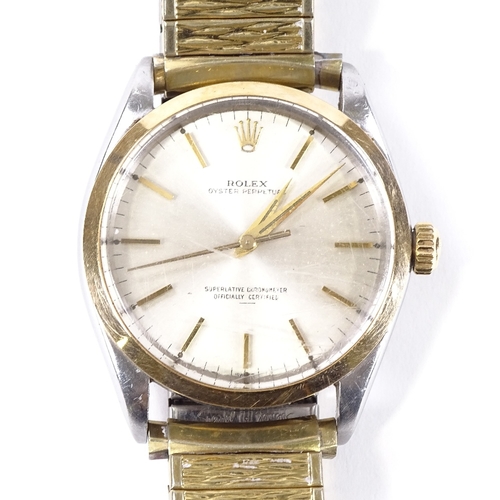 402 - ROLEX - a stainless steel Oyster Perpetual automatic wristwatch, circa 1963, ref. 1002, silvered dia... 