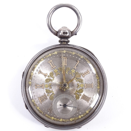 428 - A 19th century silver-cased open-face key-wind pocket watch, by J W Ramsay of Felling on Tyne, silve... 