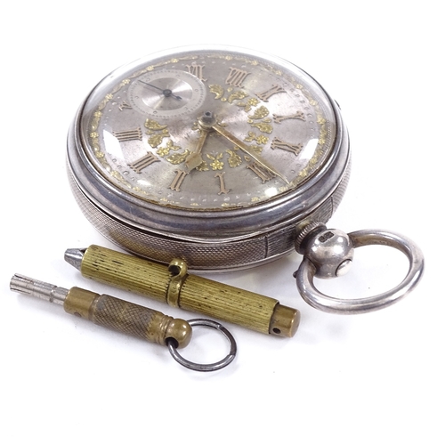 428 - A 19th century silver-cased open-face key-wind pocket watch, by J W Ramsay of Felling on Tyne, silve... 