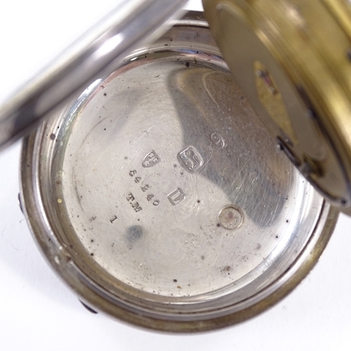 428 - A 19th century silver-cased open-face key-wind pocket watch, by J W Ramsay of Felling on Tyne, silve... 