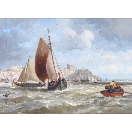 1000 - Richard Beavis (1824 - 1896), oil on canvas, Lisbon from Cacilhas, signed, also signed and titled on... 