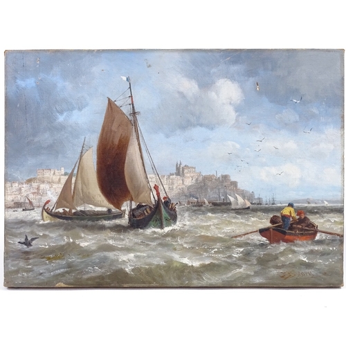 1000 - Richard Beavis (1824 - 1896), oil on canvas, Lisbon from Cacilhas, signed, also signed and titled on... 