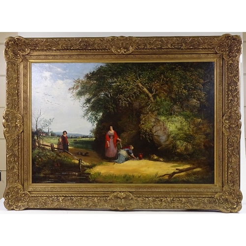 1010 - Robert Cooper (fl. 1850 - 1874), oil on canvas, women collecting water from a spring, signed and dat... 