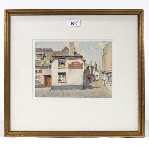 1017 - John Heseldin, watercolour, the Sloop Inn St Ives, signed, 6.5