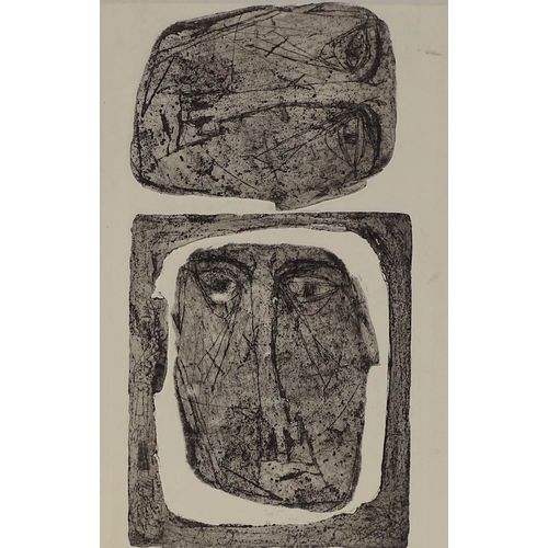 1020 - Brenda Chamberlain, etching, head studies, 10