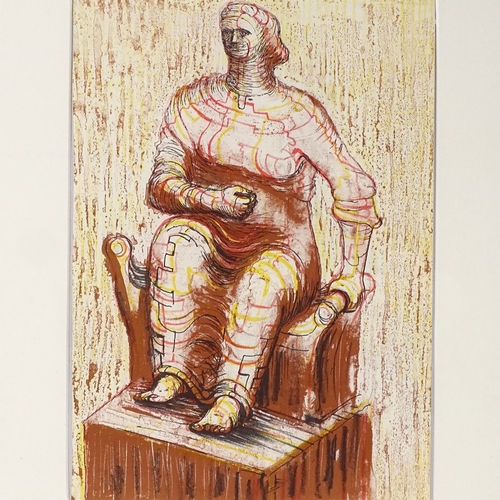 1022 - Henry Moore, original lithograph, seated figure, 1950, 11