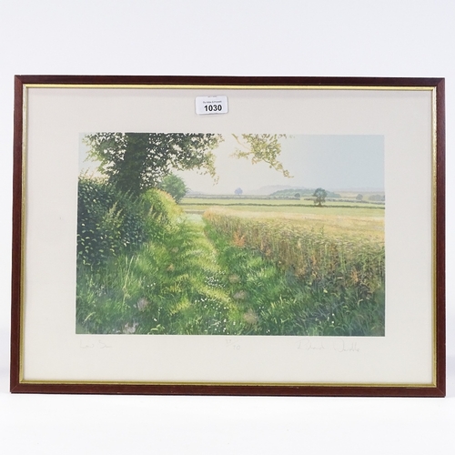 1030 - Richard Wardle, colour screen print, low sun, signed in pencil, image 10