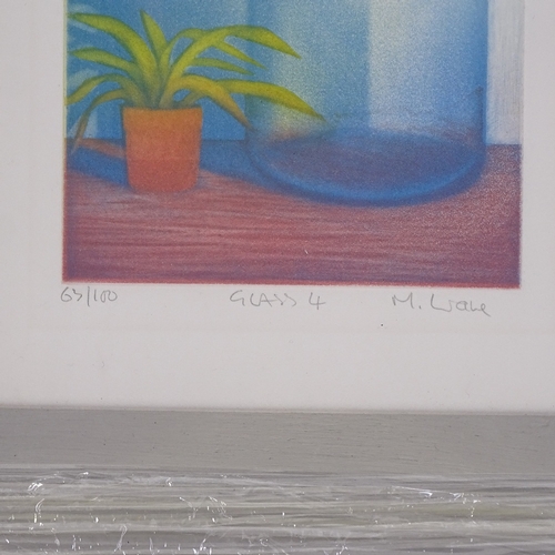 1031 - Martin Ware, coloured etching, glass 4, signed in pencil, plate size 8