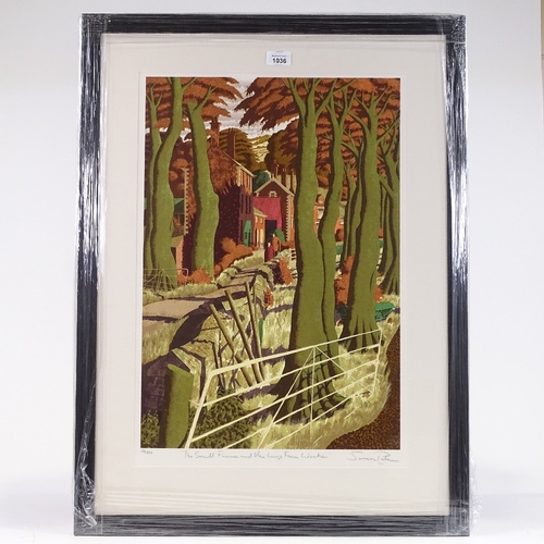 1036 - Simon Palmer, screen print, the small farmer and the large farm worker, signed in pencil, no. 112/35... 