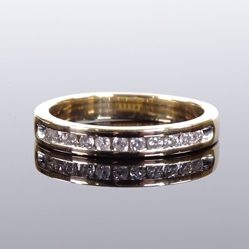 528 - A 9ct gold diamond half eternity ring, total diamond content approx 0.25ct, setting height 3.2mm, si... 