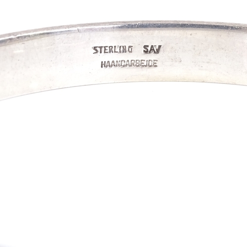 586 - A Scandia Affinerings Vaerk Danish sterling silver bangle, plain circular form, maker's marks SAV, b... 