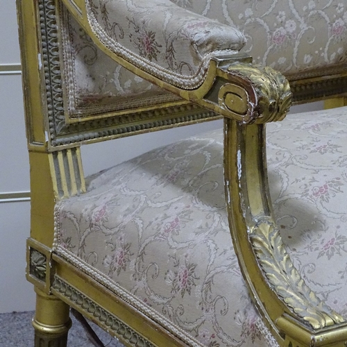 319 - A pair of 19th century French carved giltwood-framed open armchairs