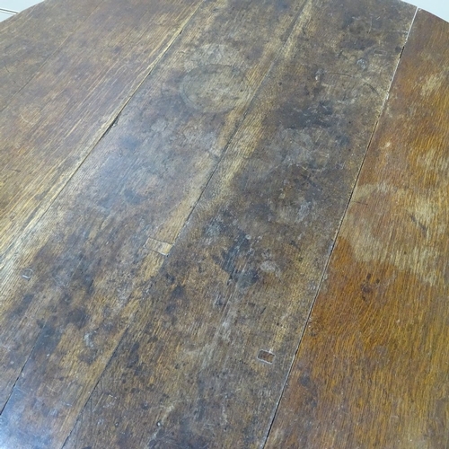 333 - An 18th century oak oval gateleg dining table, 4'2