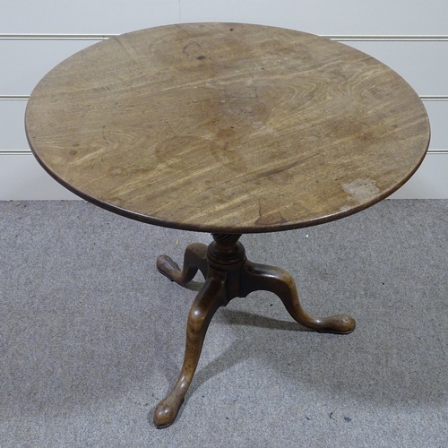 339 - A 19th century circular mahogany tripod table, 2'10