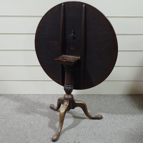 339 - A 19th century circular mahogany tripod table, 2'10