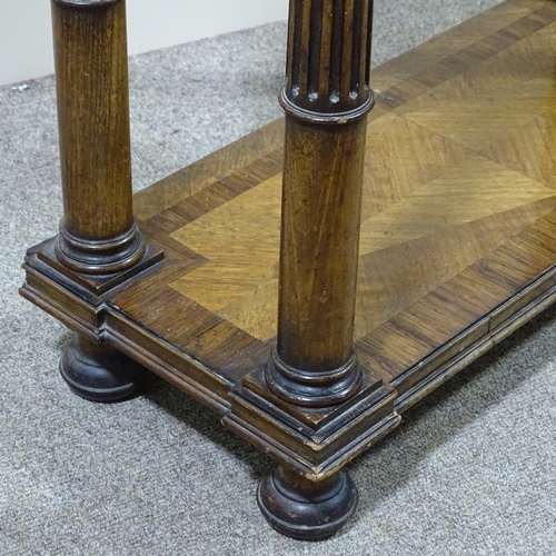 341 - A 19th century mahogany console table with fluted Corinthian column supports, 27