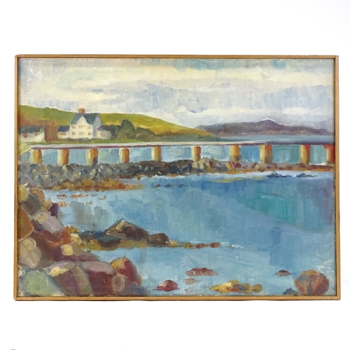 1229 - Michael Ferris (Irish), oil on canvas, coastal view Donaghadee Ulster, signed with title verso, 18