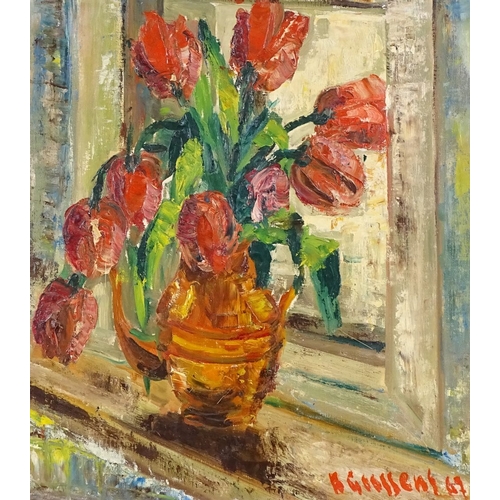 1233 - A Goossens (Belgian), oil on canvas, still life, signed and dated 1967, 20