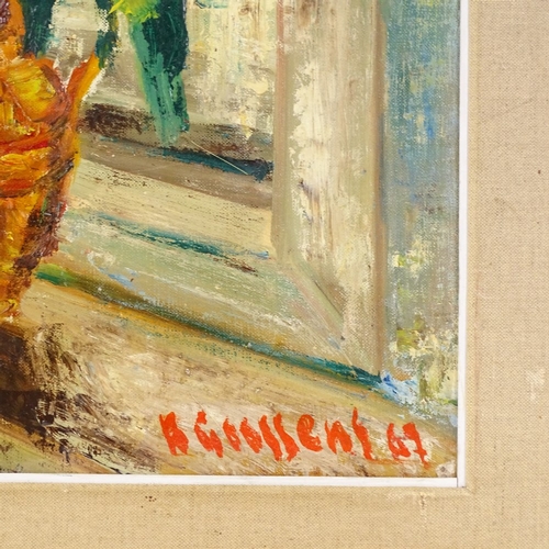 1233 - A Goossens (Belgian), oil on canvas, still life, signed and dated 1967, 20