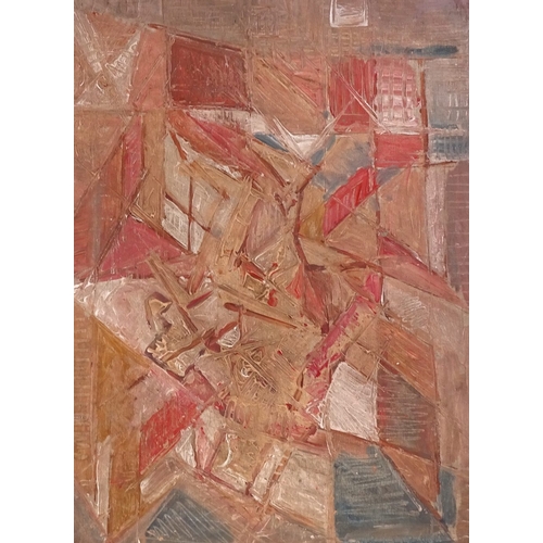 1237 - Maurice Mann, oil on board, abstract geometric, signed, 24