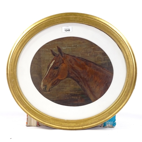 1249 - W Wasdell Trickett, oil on board, portrait of a horse kayenne, signed and dated 1931, 11