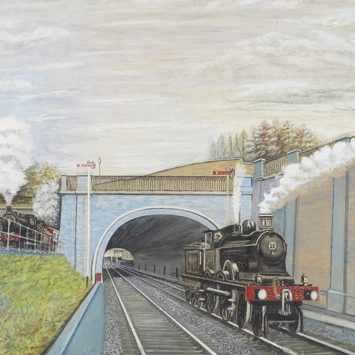 1262 - W H Sprague, oil on board, London and North West Railway Euston Camden Widening, Gloucester Road Tun... 