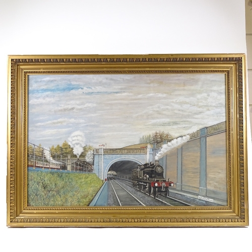 1262 - W H Sprague, oil on board, London and North West Railway Euston Camden Widening, Gloucester Road Tun... 