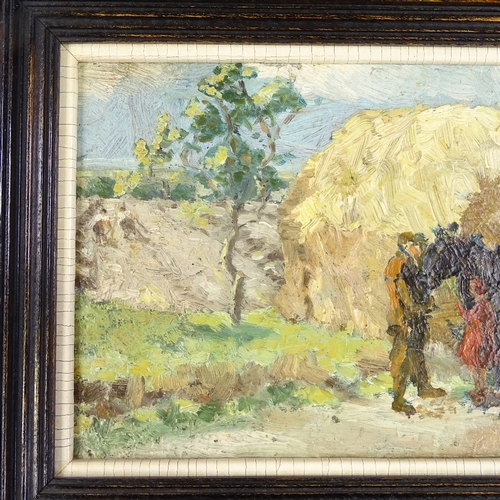 1273 - Frederick Hans Haagensen (1877 - 1943), oil on board, farm scene, 5.5