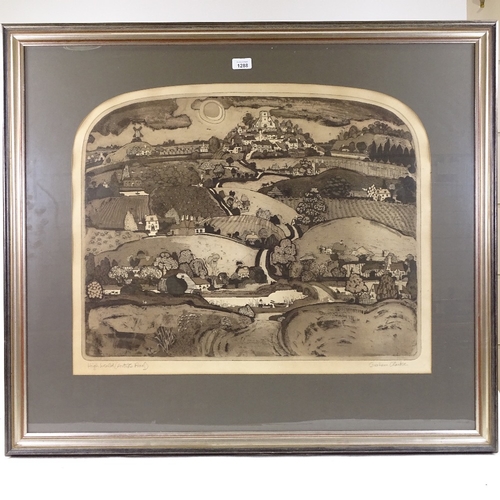 1288 - Graham Clarke, etching, High Weald, artist's proof, signed in pencil, plate size 21