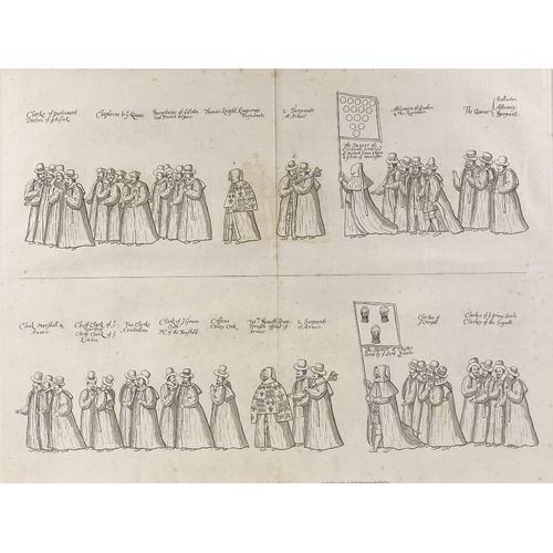 1289 - A set of 4 18th century engravings, procession illustration, sheet size 19