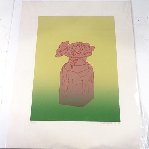 1290 - Derrick Greaves, screen print, square vase, 1981, signed in pencil, no. 175/200, image 20