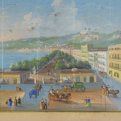 1293 - 19th century Italian School, pair of watercolours, busy scenes in Naples, unsigned, 11