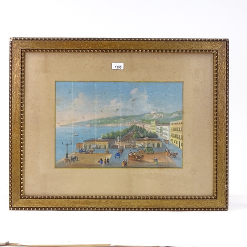 1293 - 19th century Italian School, pair of watercolours, busy scenes in Naples, unsigned, 11