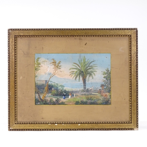 1293 - 19th century Italian School, pair of watercolours, busy scenes in Naples, unsigned, 11