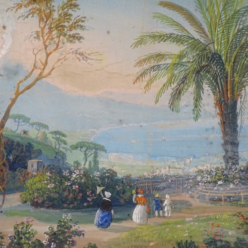 1293 - 19th century Italian School, pair of watercolours, busy scenes in Naples, unsigned, 11