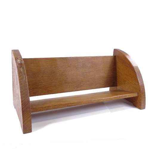 199 - Robert Mouseman Thompson, oak book rack, mid-20th century, length 46cm