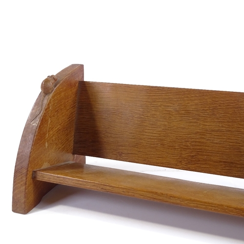 199 - Robert Mouseman Thompson, oak book rack, mid-20th century, length 46cm