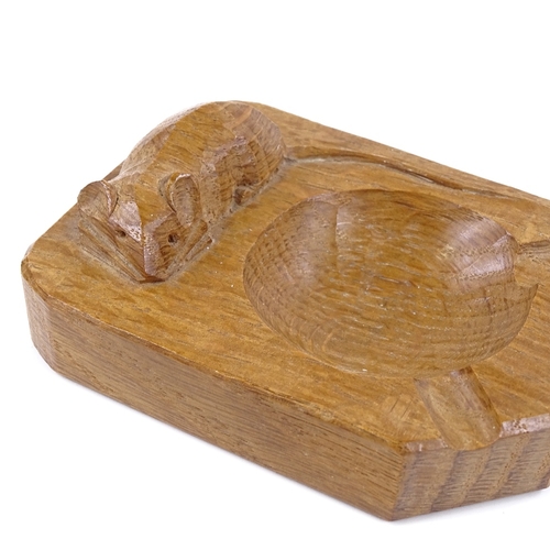 203 - Robert Mouseman Thompson, oak ashtray, length 10cm