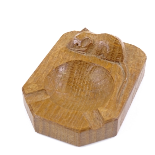 203 - Robert Mouseman Thompson, oak ashtray, length 10cm