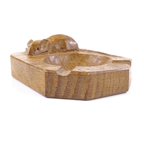 203 - Robert Mouseman Thompson, oak ashtray, length 10cm