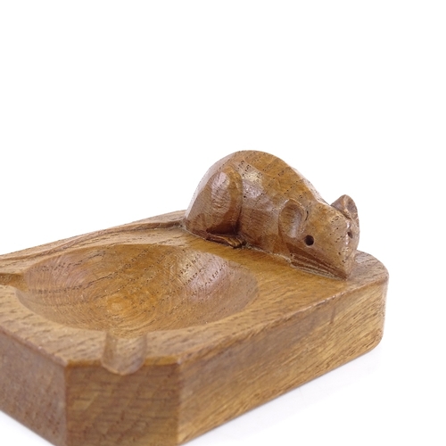 204 - Robert Mouseman Thompson, oak ashtray, length 10cm