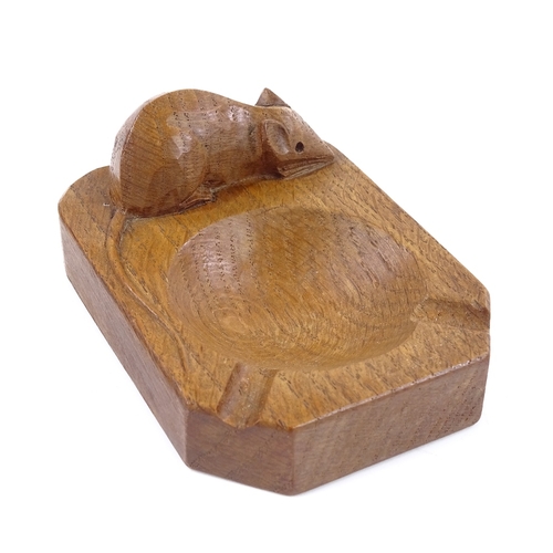 204 - Robert Mouseman Thompson, oak ashtray, length 10cm