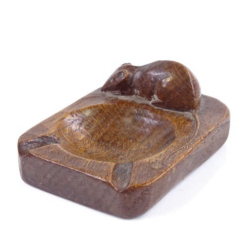 205 - Robert Mouseman Thompson, oak ashtray, mid-20th century, length 10cm