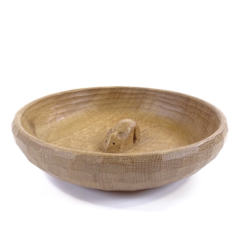 208 - Robert Mouseman Thompson, oak fruit bowl, diameter 24cm