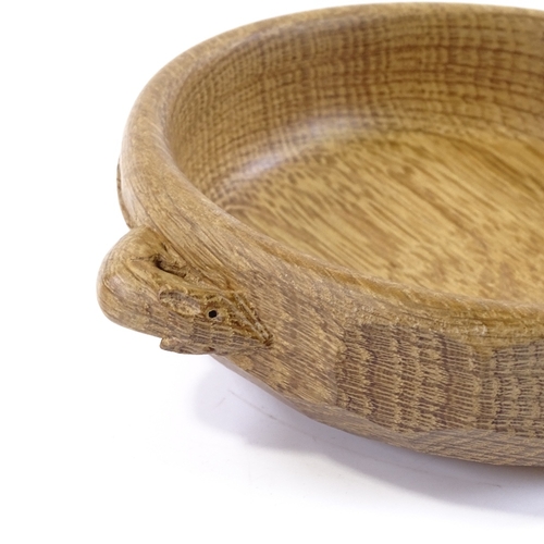 210 - Robert Mouseman Thompson, small circular oak bowl, diameter 15cm