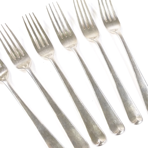 685 - A set of 6 George III silver Old English pattern dinner forks, by Ann Robertson, hallmarks Newcastle... 