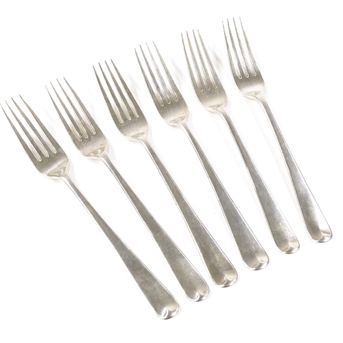 685 - A set of 6 George III silver Old English pattern dinner forks, by Ann Robertson, hallmarks Newcastle... 