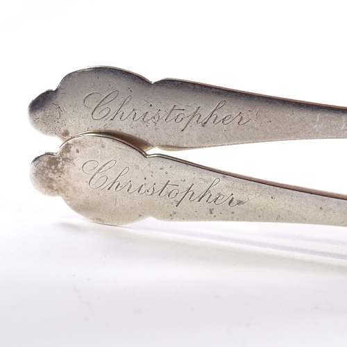 688 - Various silver flatware, comprising 2 pairs of silver teaspoons, hallmarks Exeter 1840 and 1865, and... 