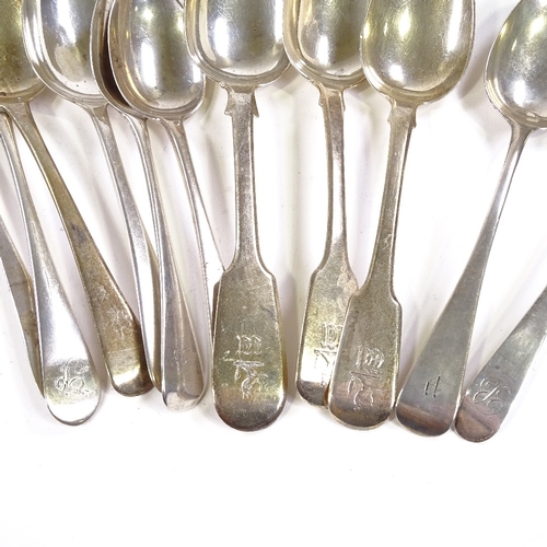 707 - Various silver spoons, including Glasgow and Georgian, 13oz total